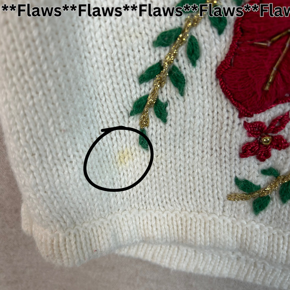 Vintage Kathie Lee Womens Knit Sweater Vest Size M Embroidered Beaded Christmas - Picture 5 of 8